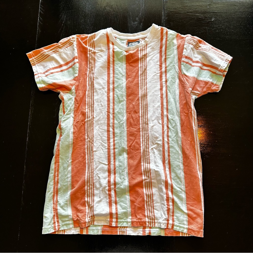 Free in Bundle Medium CSG Beach T-Shirt Striped Pastel Boat Shirt Vacation